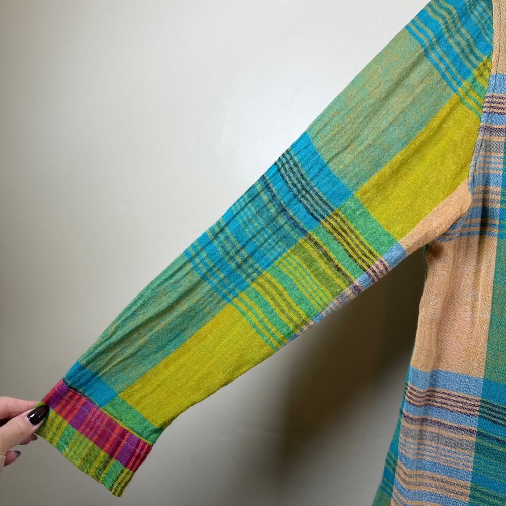 Soft Surroundings Patchwork Plaid Embroidered But… - image 6